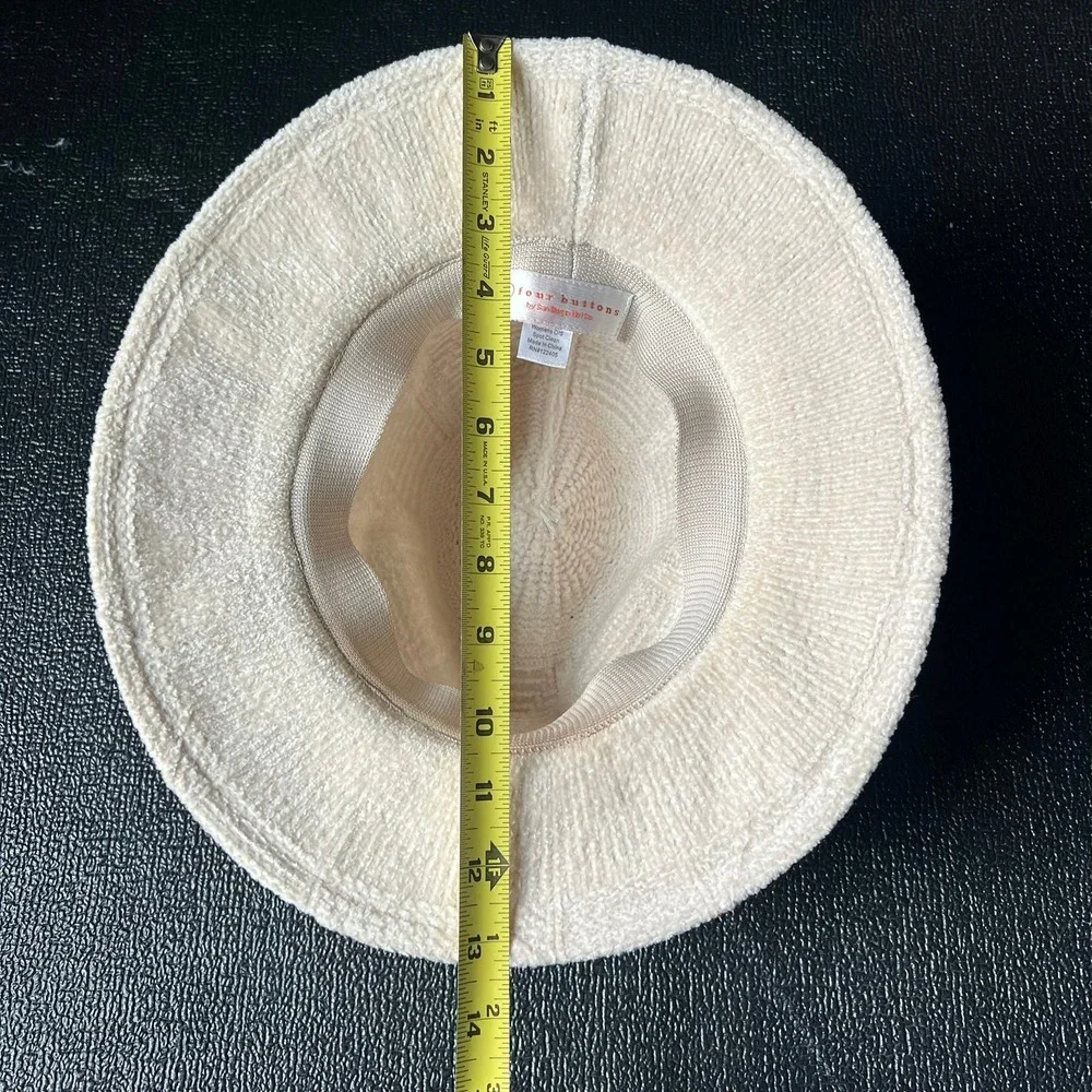 Four Buttons San Diego Hat Textured Fedora Braided Rope Wide Brim O/S Coastal - Picture 10 of 11